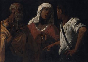 Il rinnegamento di San Pietro da Follower of Hendrick ter Brugghen